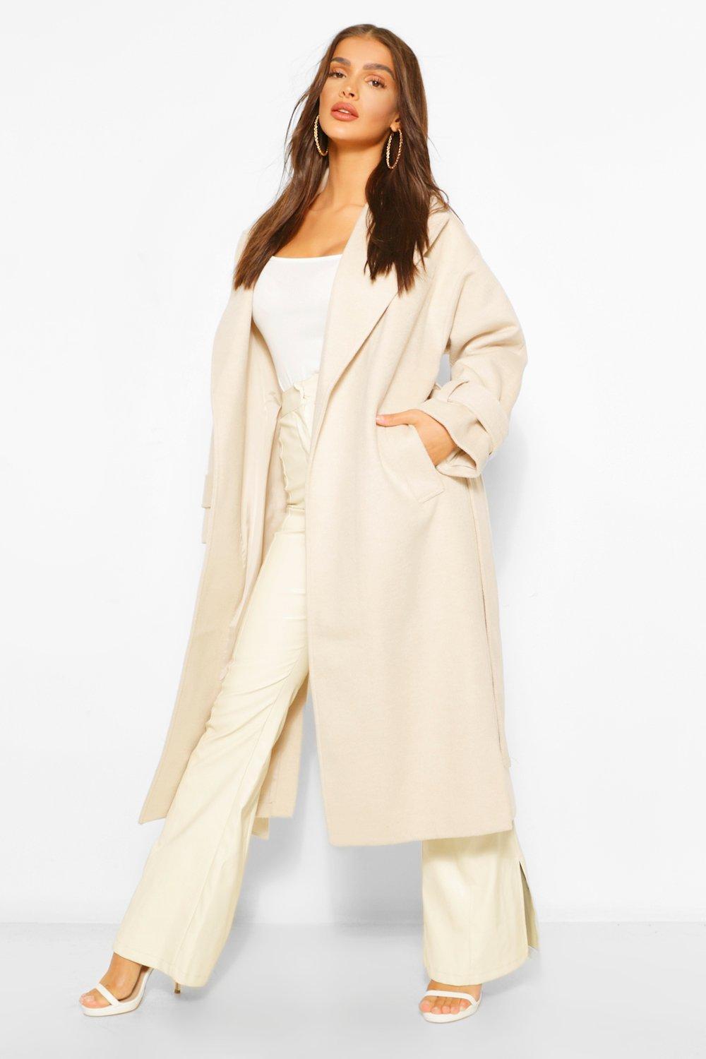 Boohoo beige clearance coat