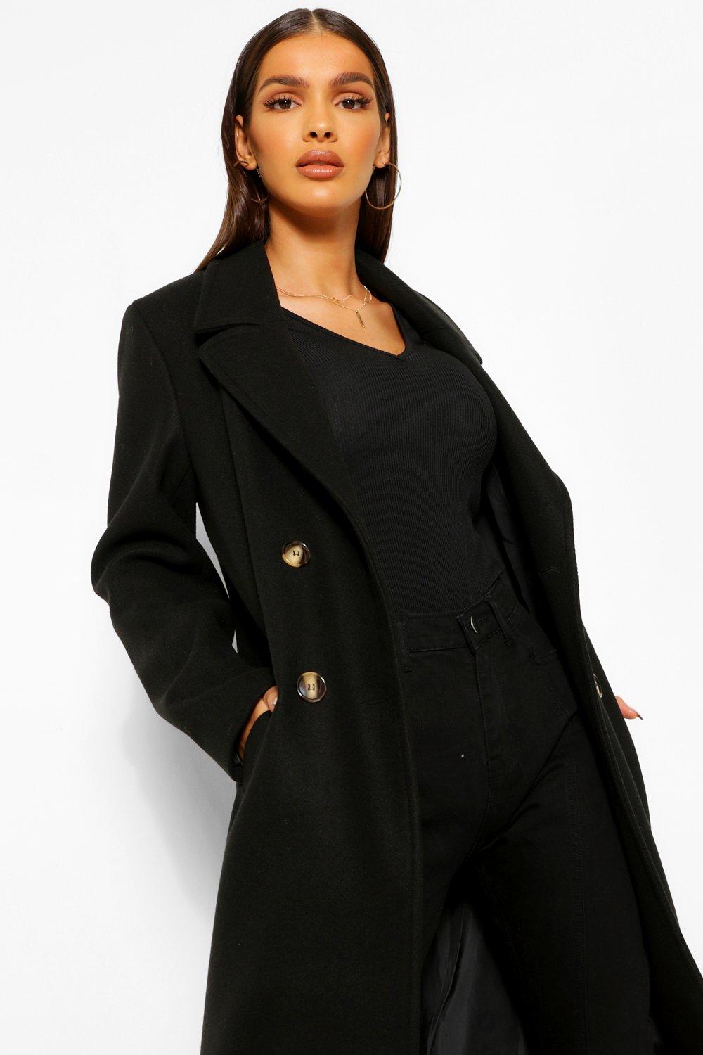 Boohoo double breasted coat online