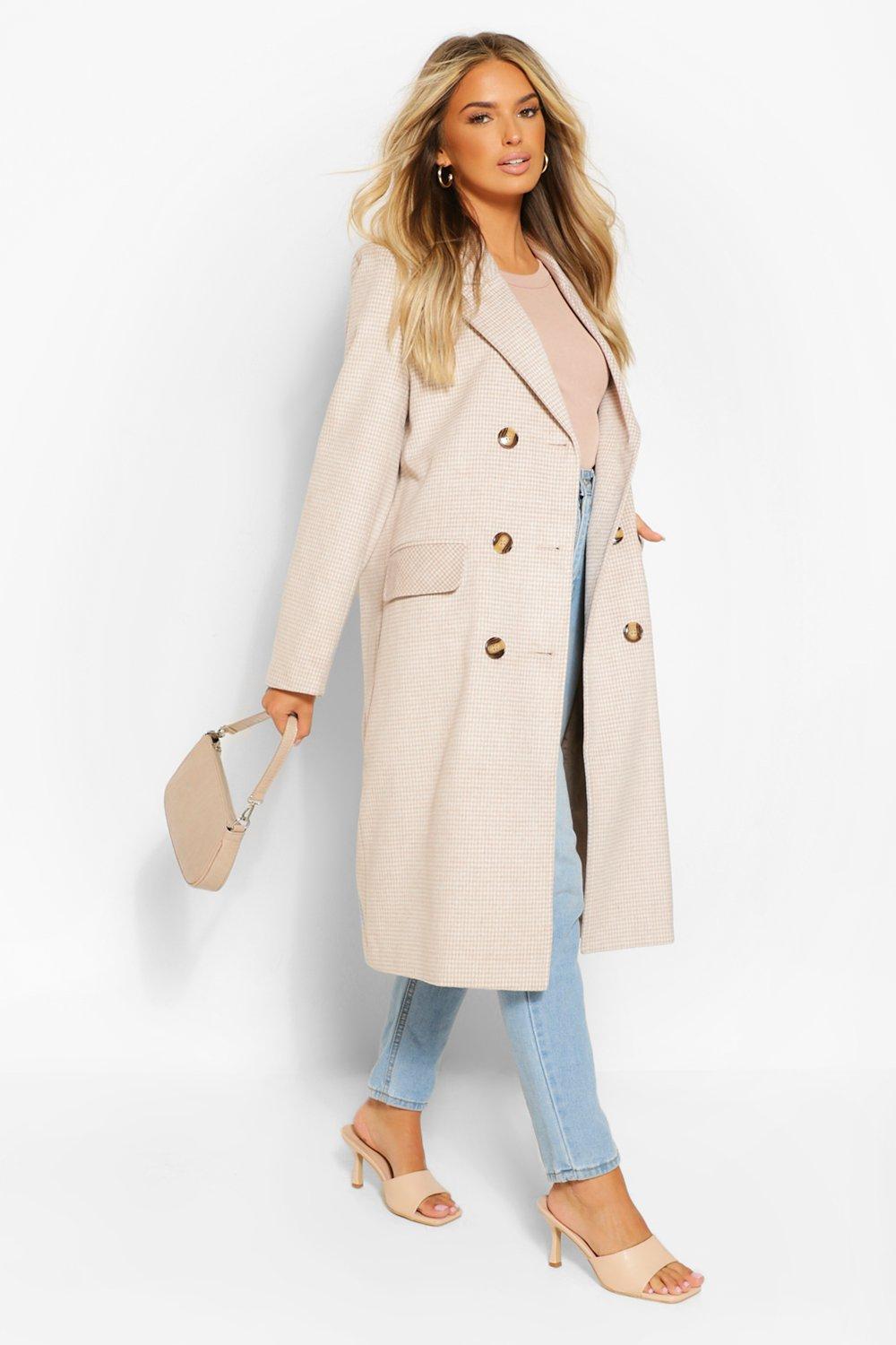 Boohoo double hot sale breasted coat