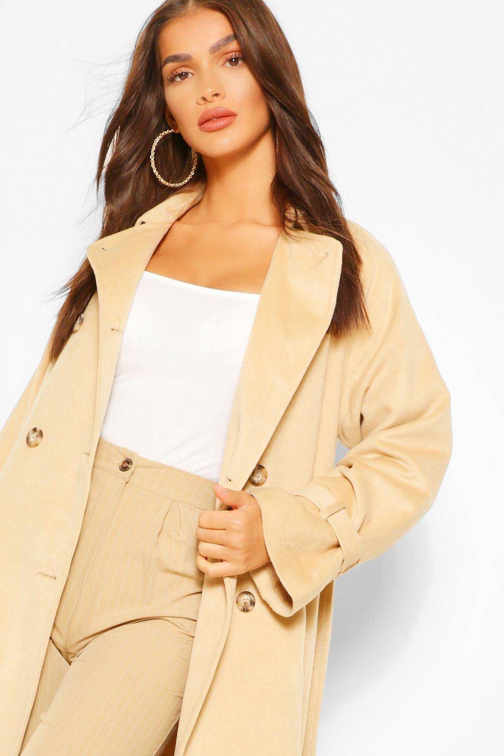 wool look trench coat