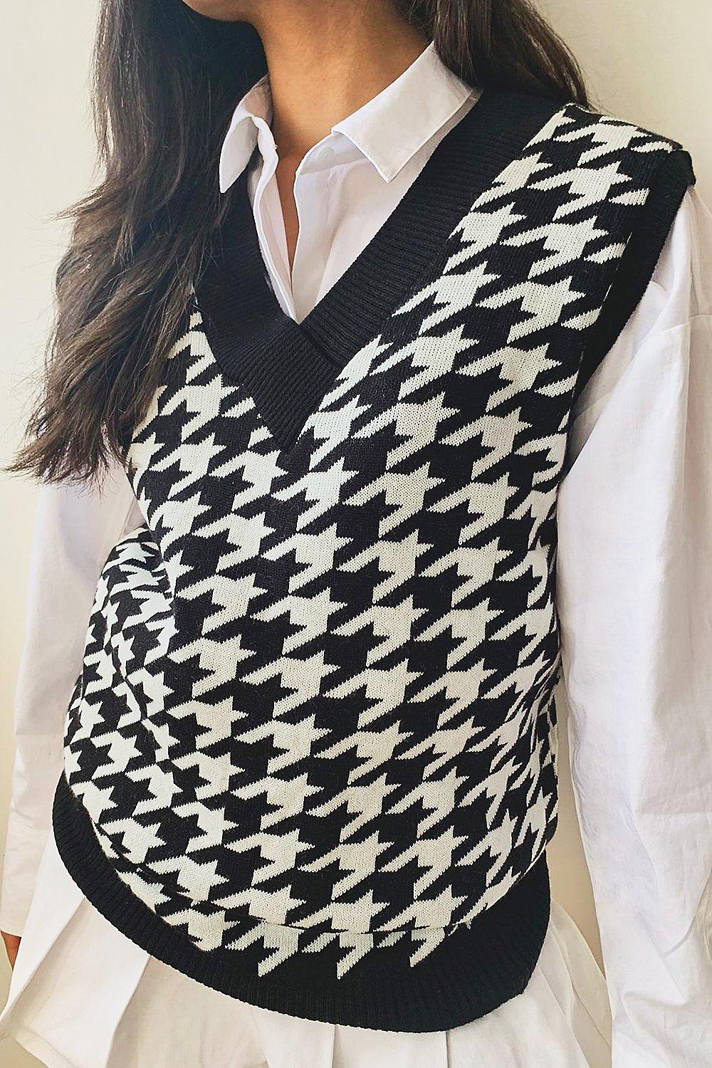 boohoo dogtooth dress