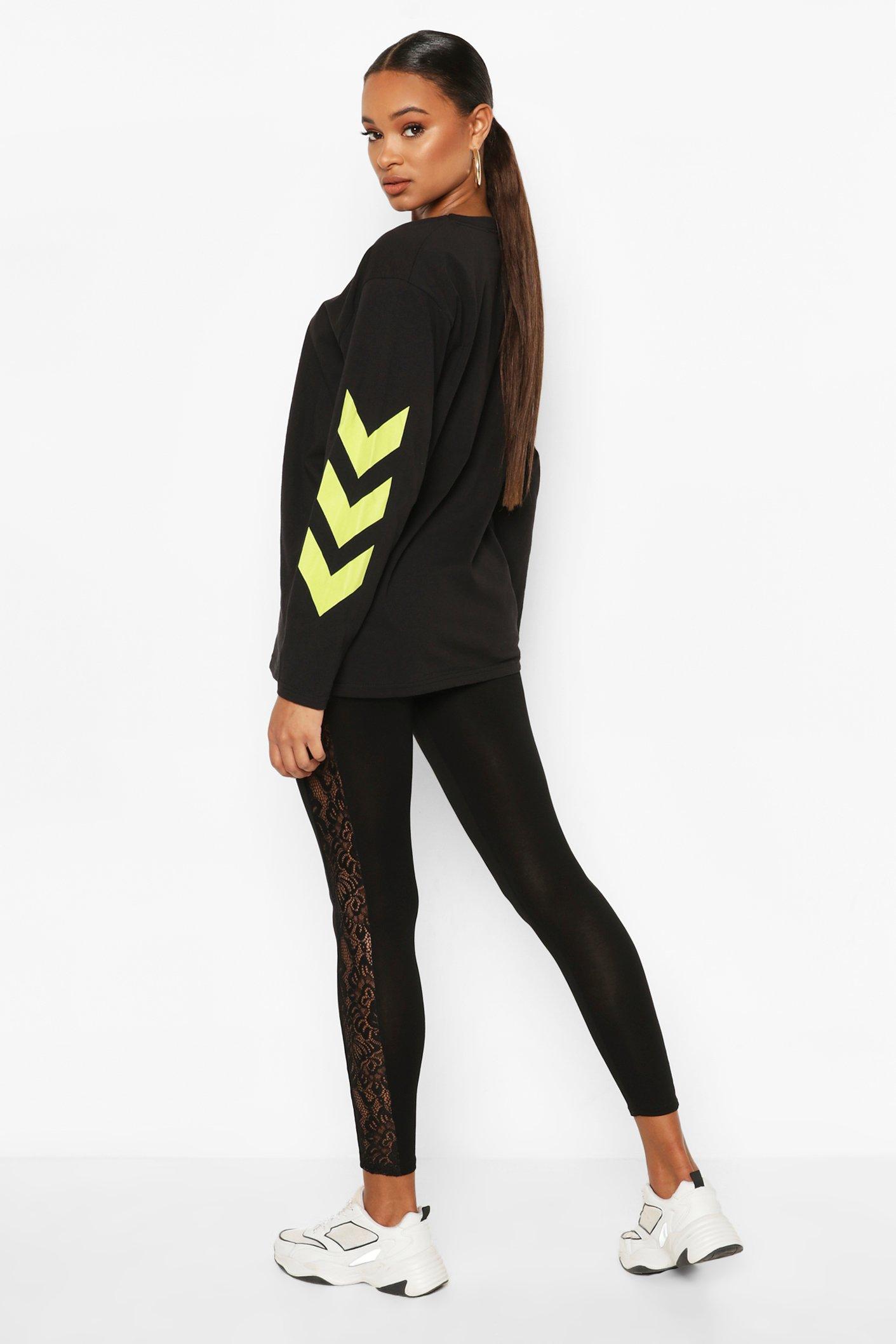 Leggings pizzo outlet nero