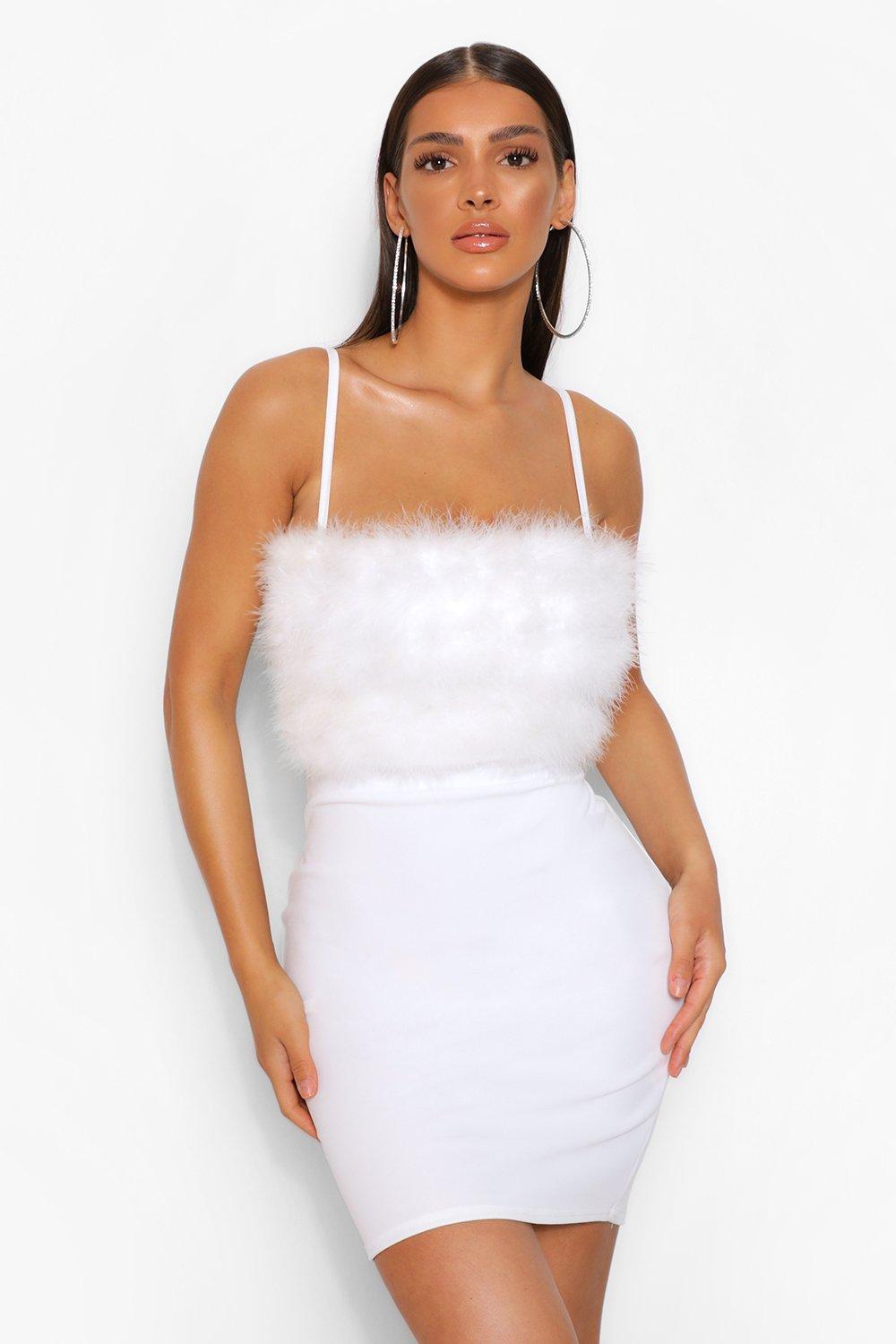 boohoo feather dress