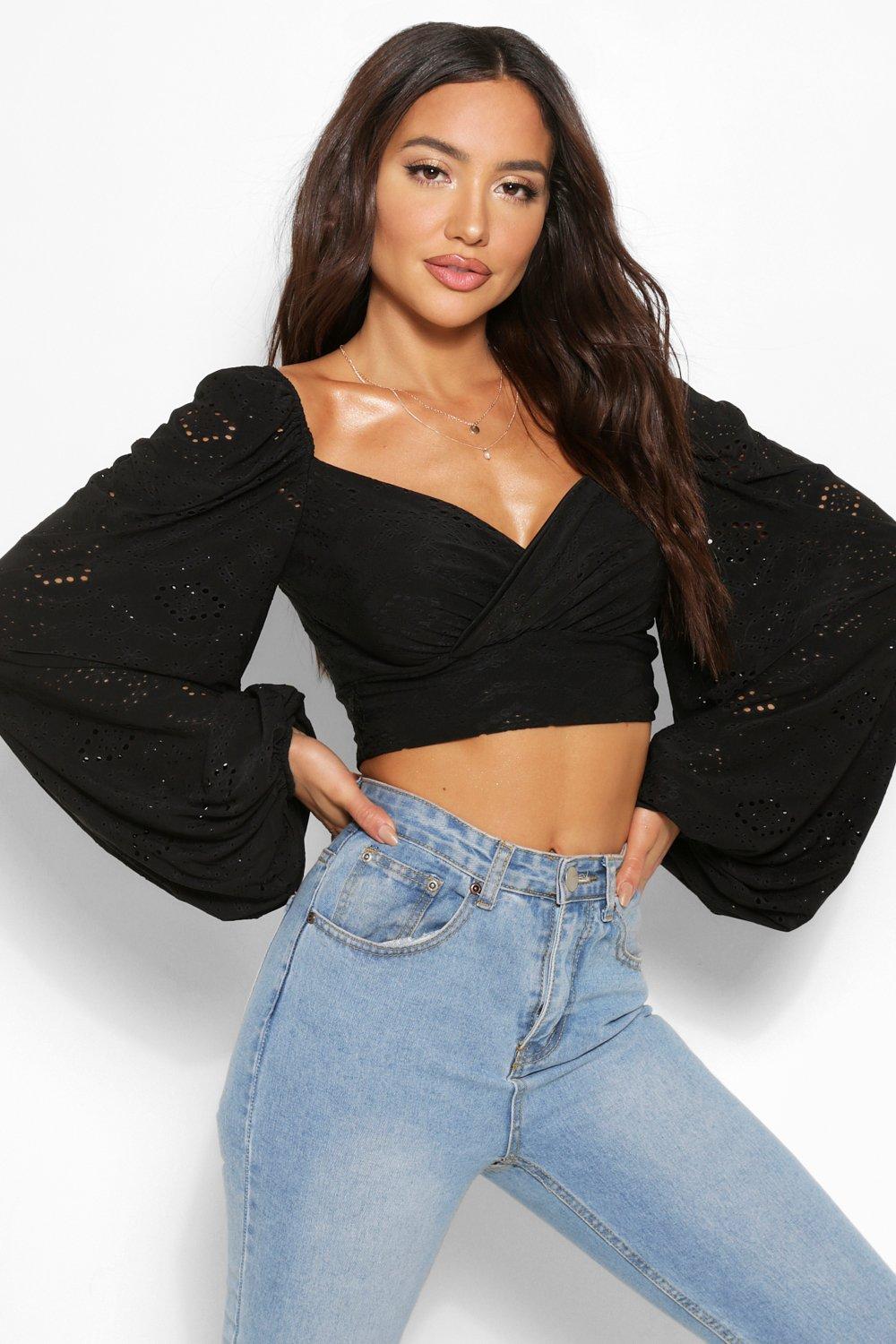 balloon sleeve crop top