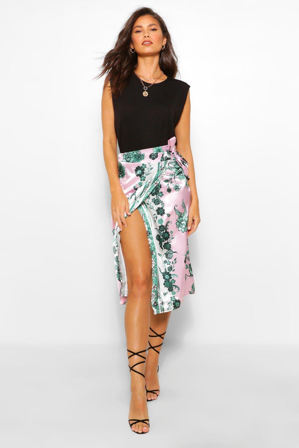 white wrap skirt boohoo