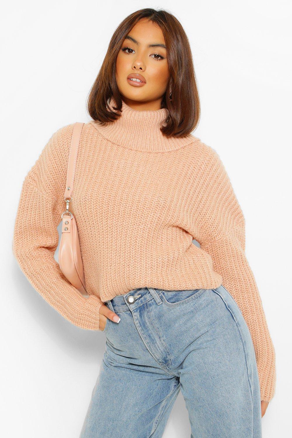 cropped roll neck jumper