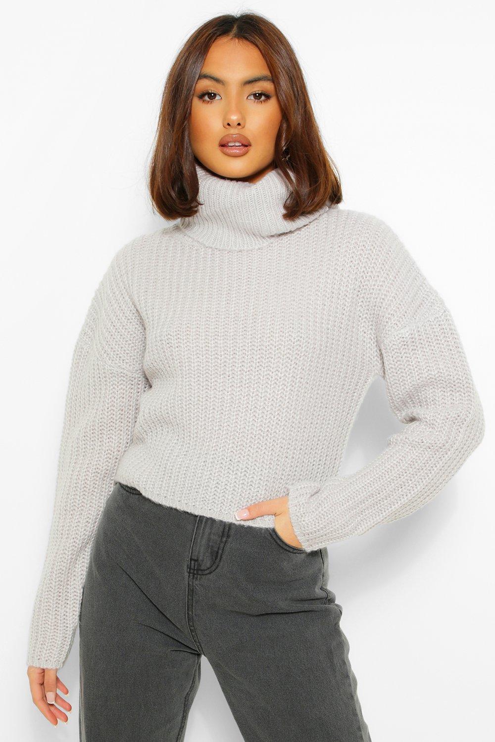 cropped roll neck jumper