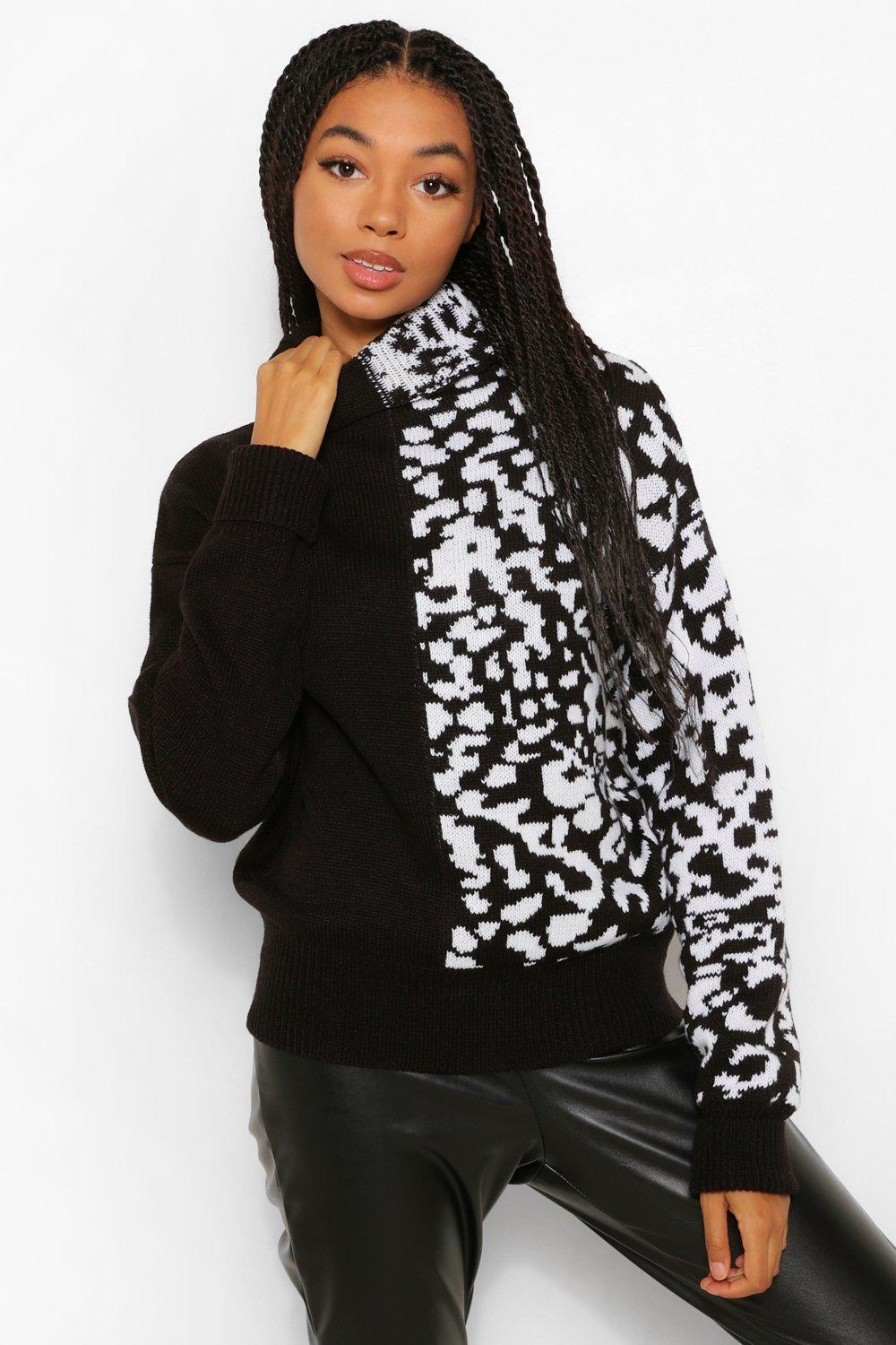 Boohoo leopard jumper sales