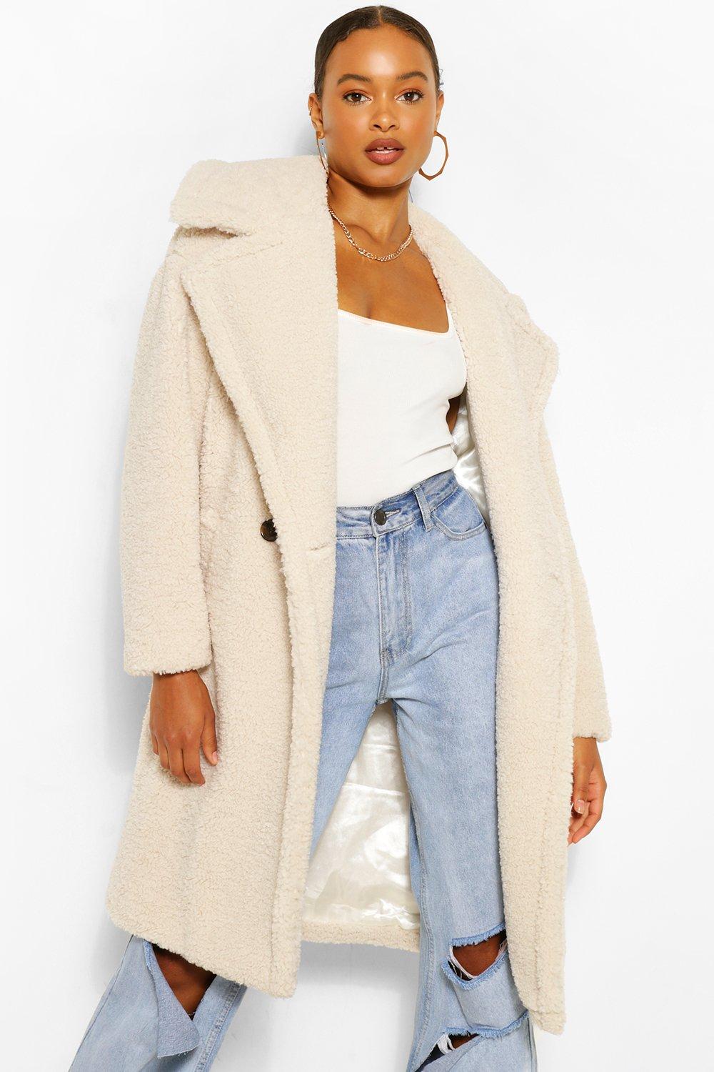 Boohoo teddy faux fur on sale coat