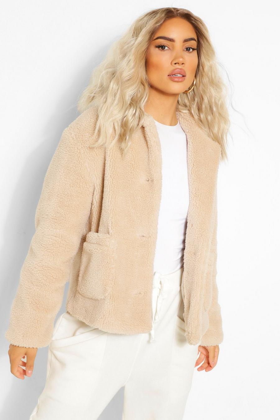 Button Through Teddy Faux Fur Jacket image number 1