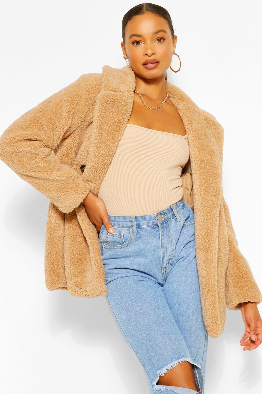 Shorty Teddy Coat - Camel