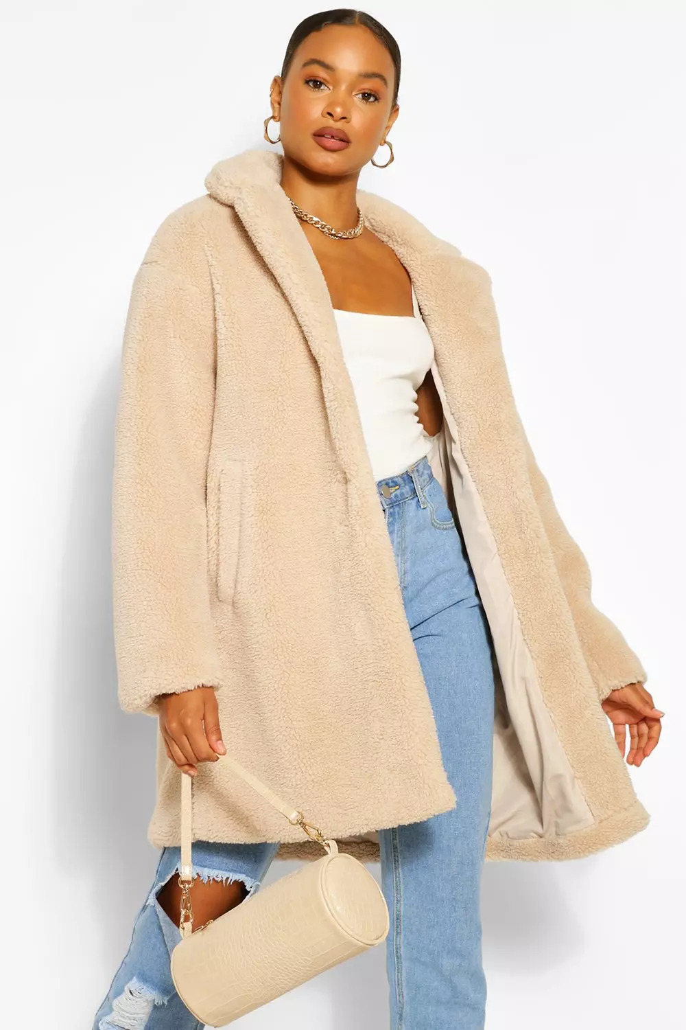 Boohoo teddy outlet faux fur coat