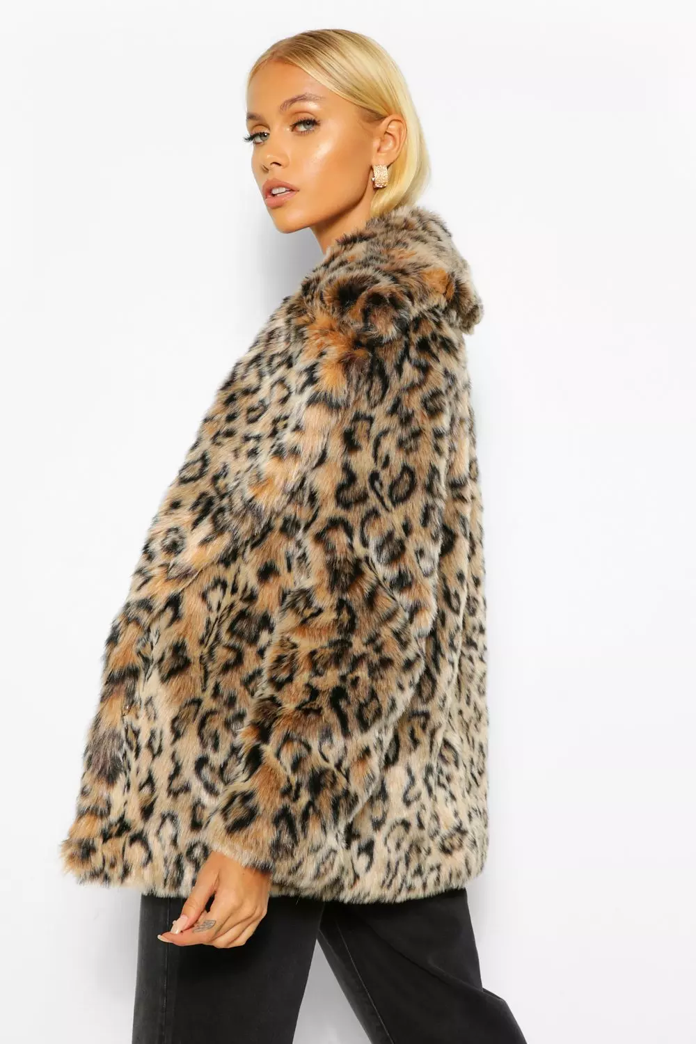 Honey & Sparkle Printed Wubby Cheetah Faux Fur Button Front
