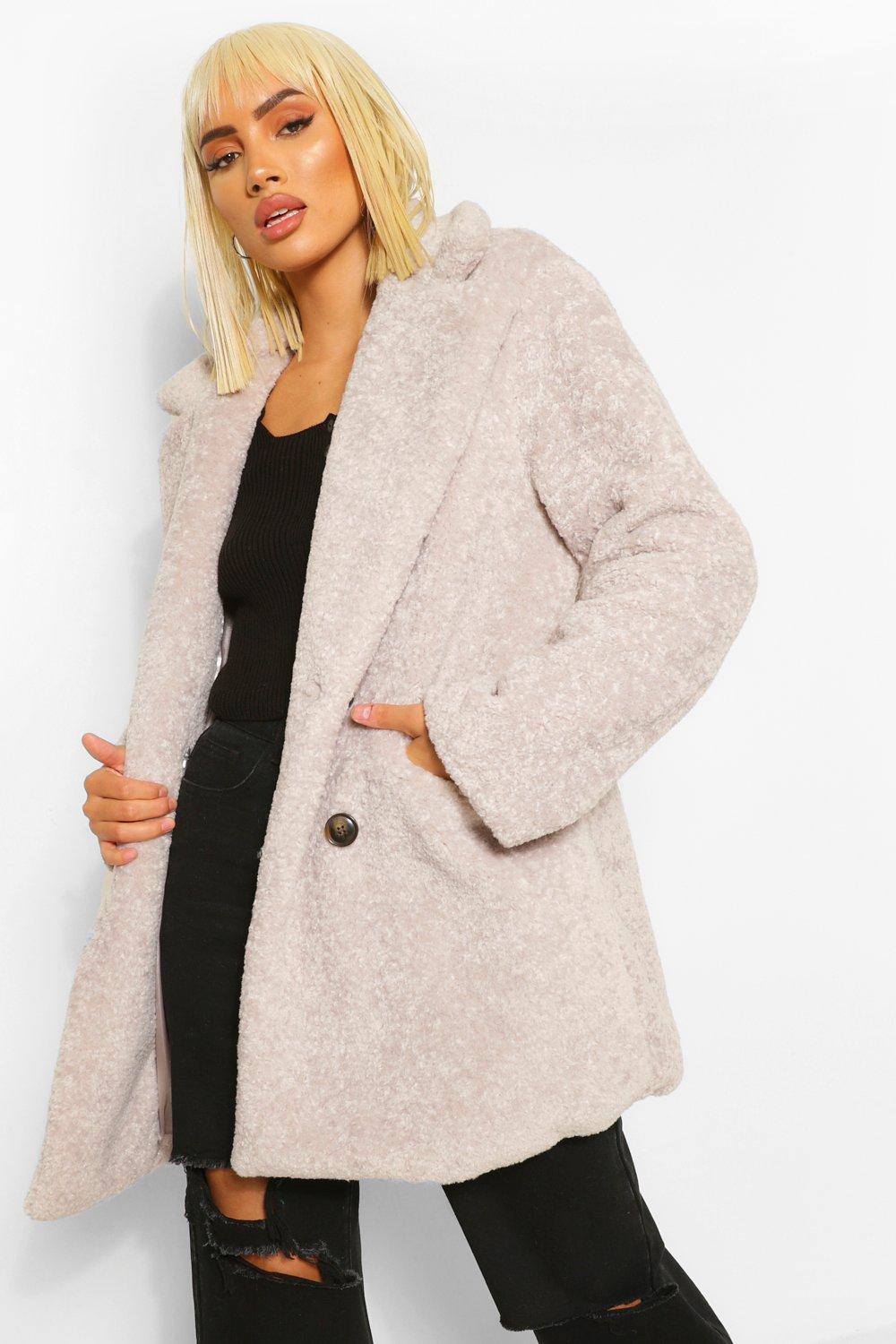 textured teddy coat