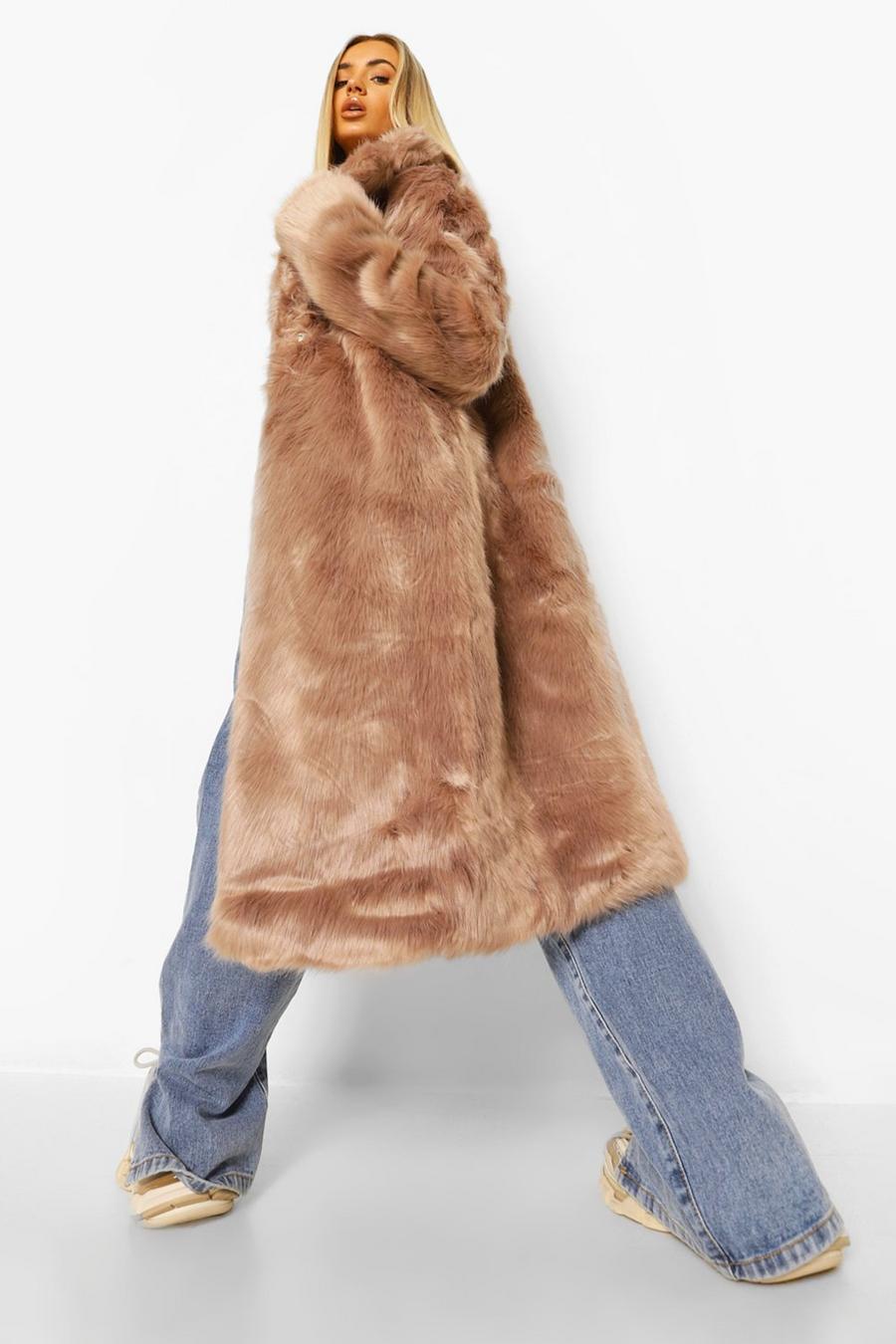 Mink Longline Luxe Faux Fur Coat image number 1