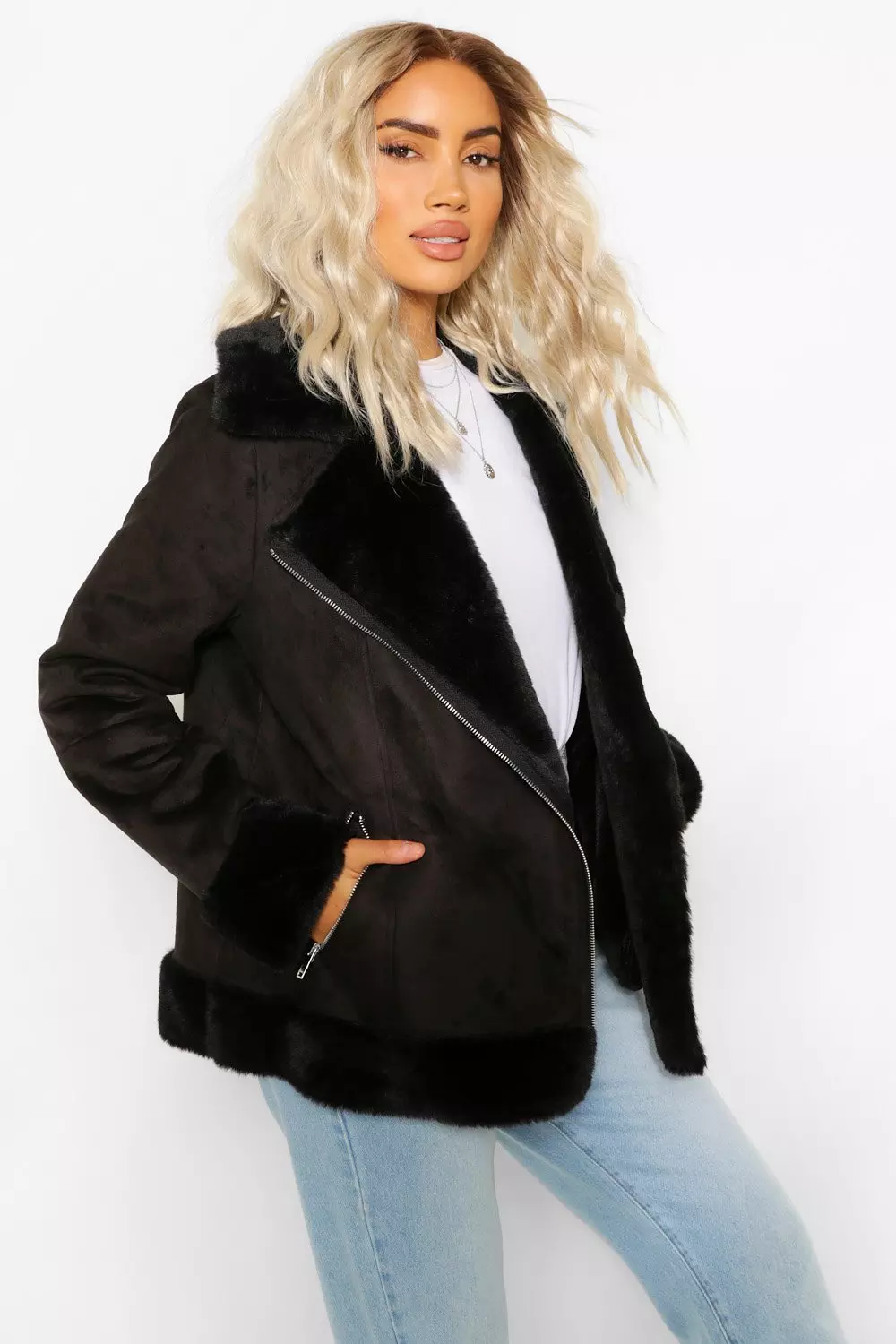 Boohoo aviator outlet jacket