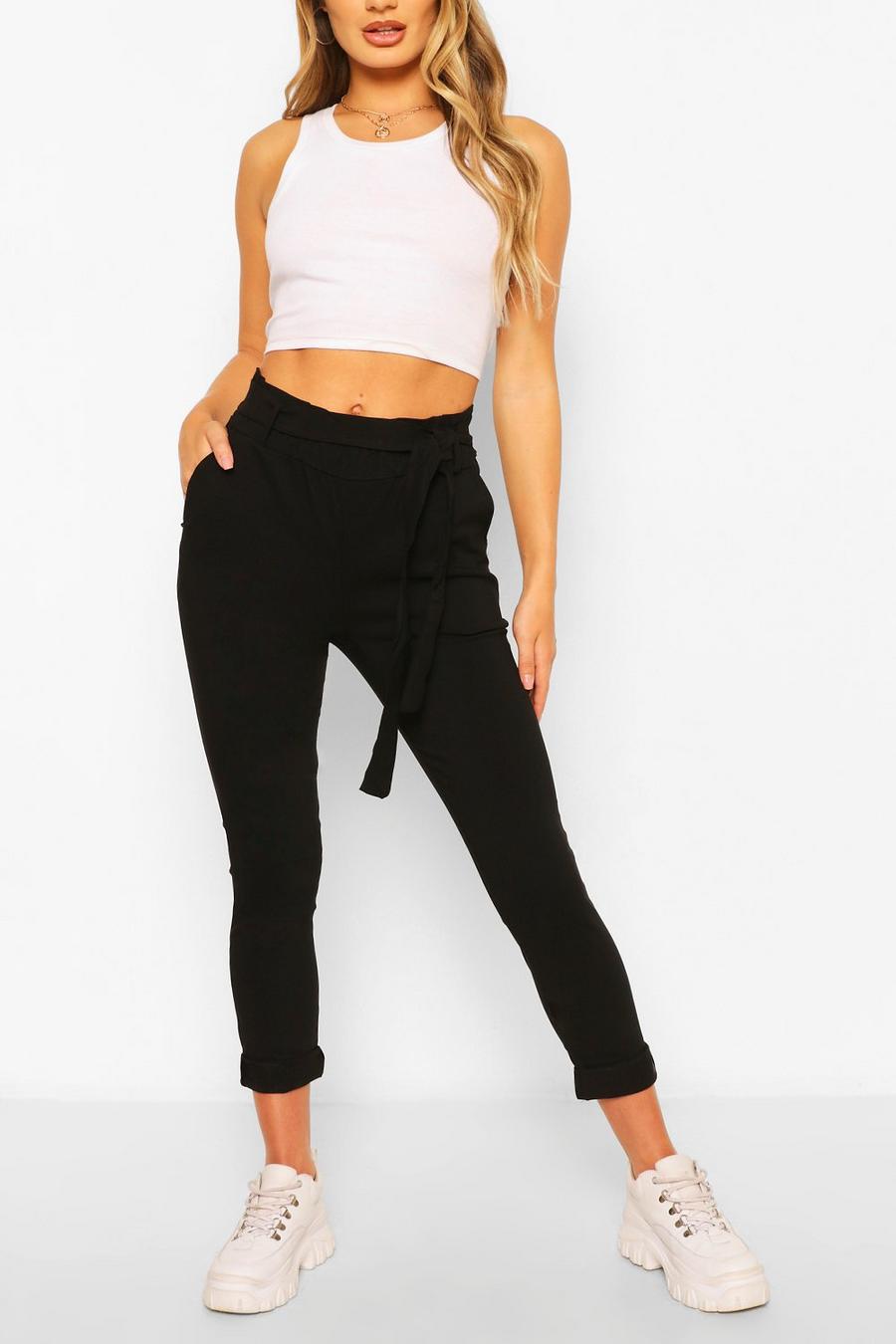 Tie Waist Cigarette Stretch Trousers image number 1