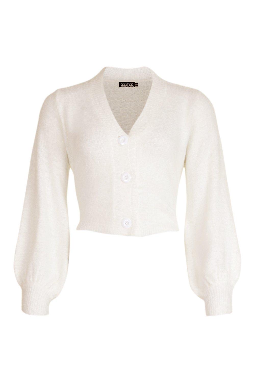 fluffy sleeve cardigan