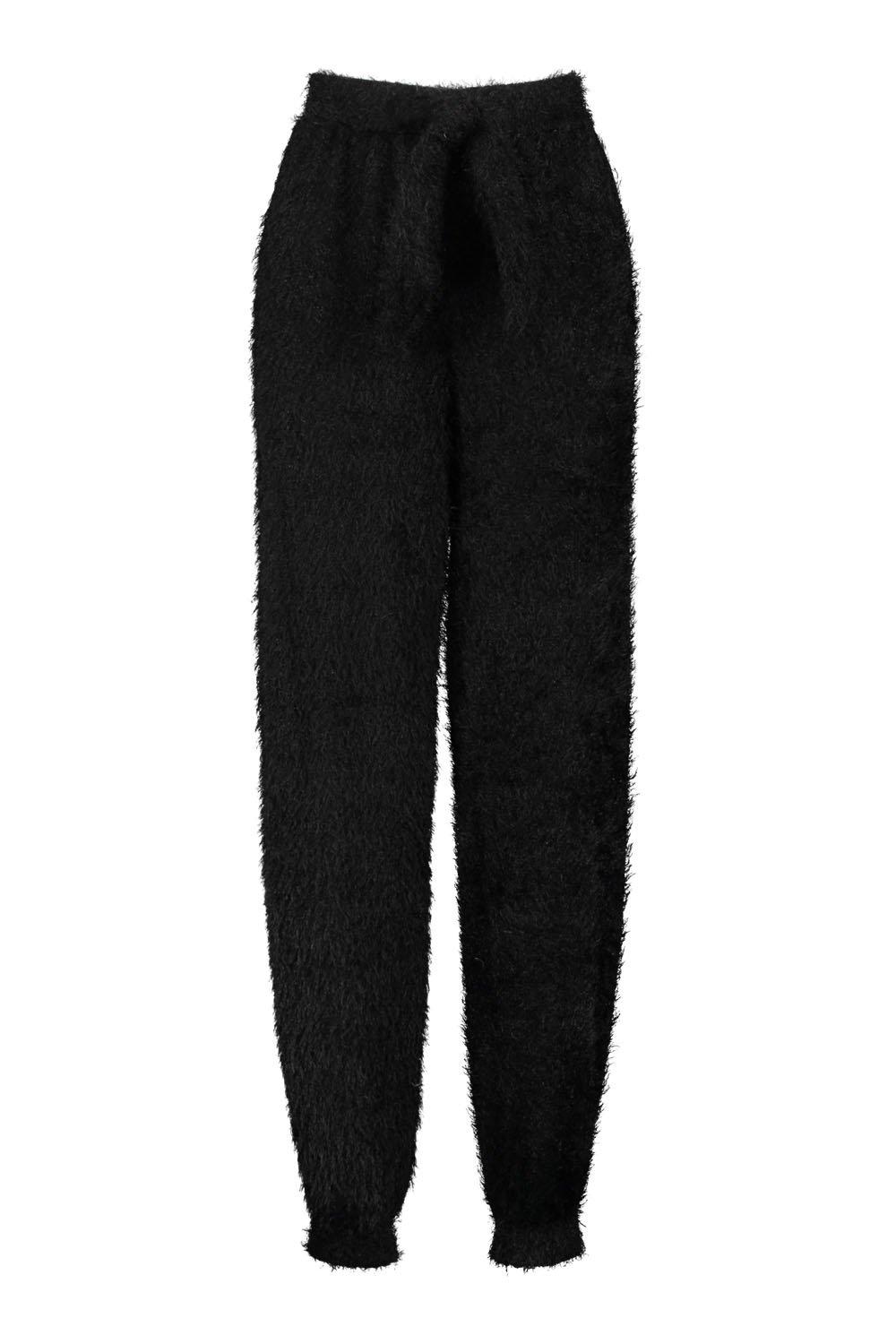 black fluffy joggers