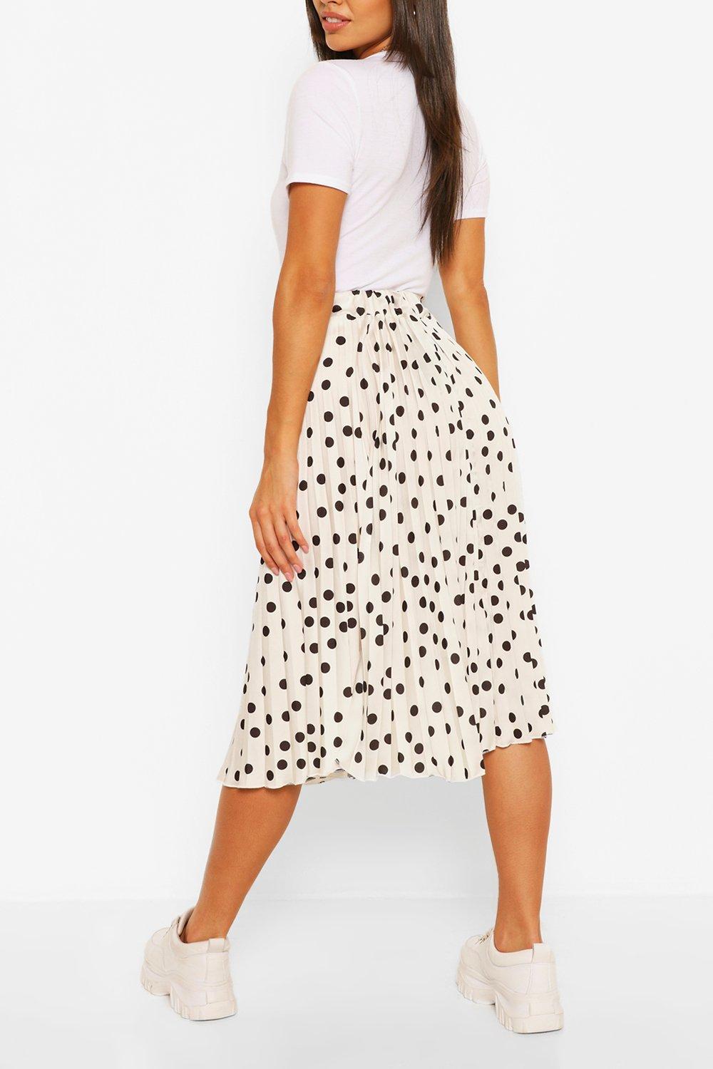 Polka dot cheap pleated skirt