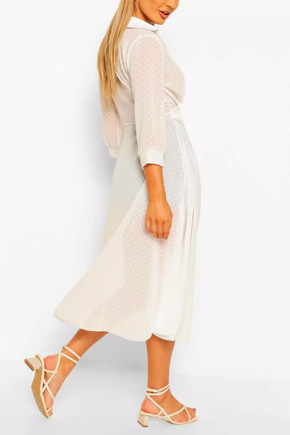 Black Woven Dobby Button Through Maxi Shirt alternative image