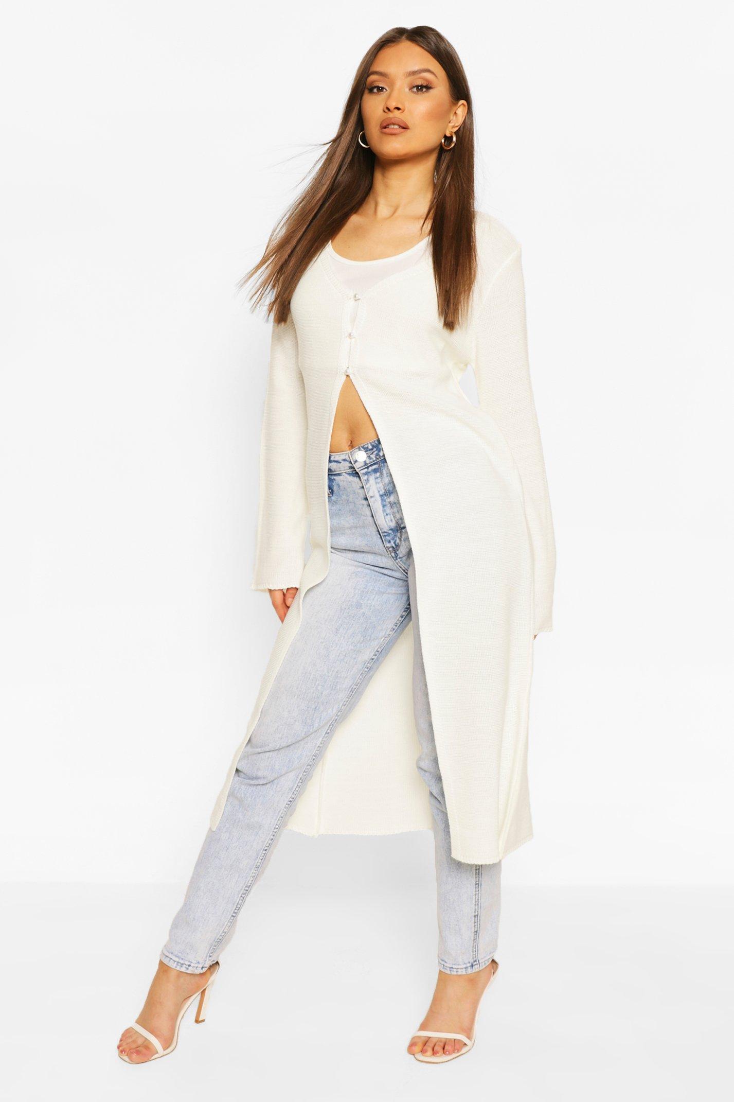 midi cream cardigan