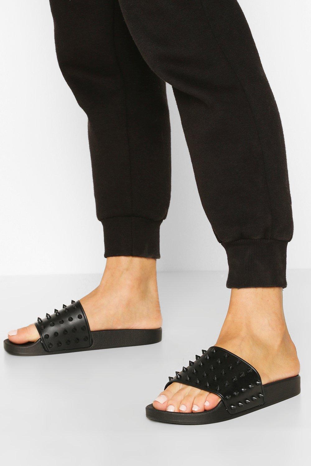 studded sliders womens