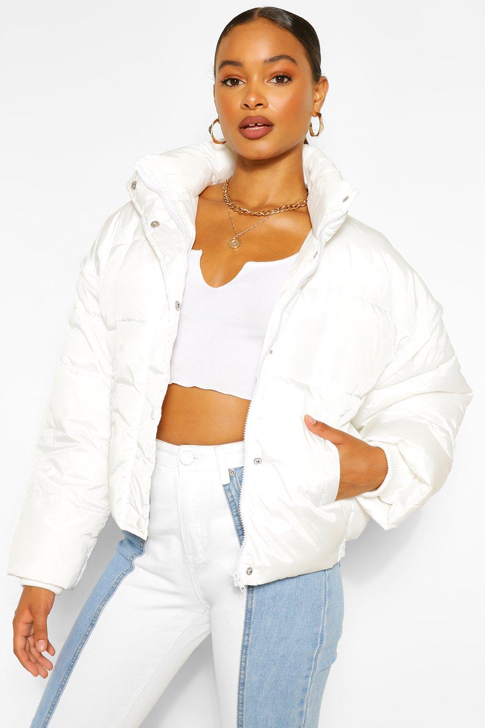 oversized white puffer jacket