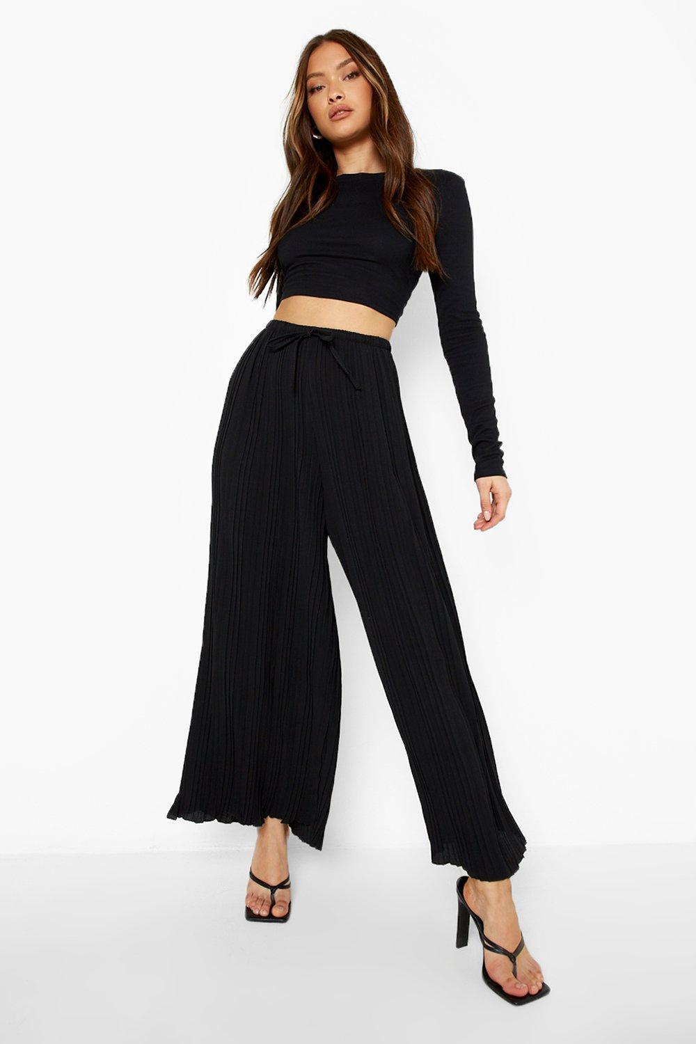 Pleated on sale black pants