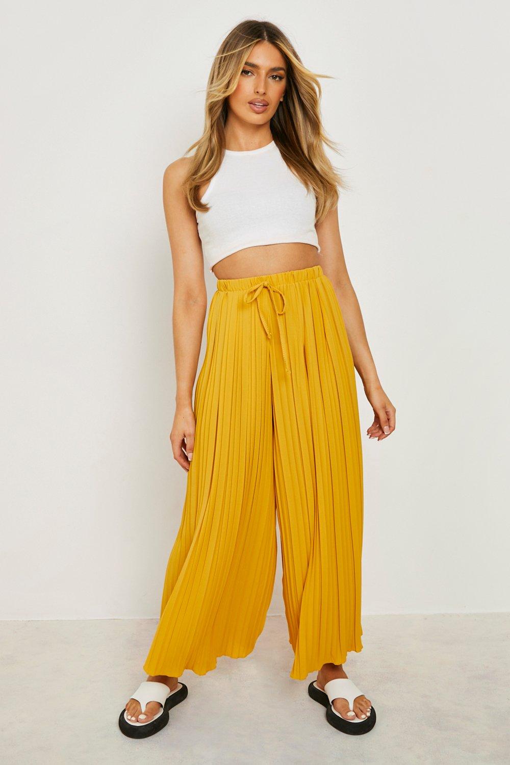 Pleated Longline Woven Pants boohoo CA