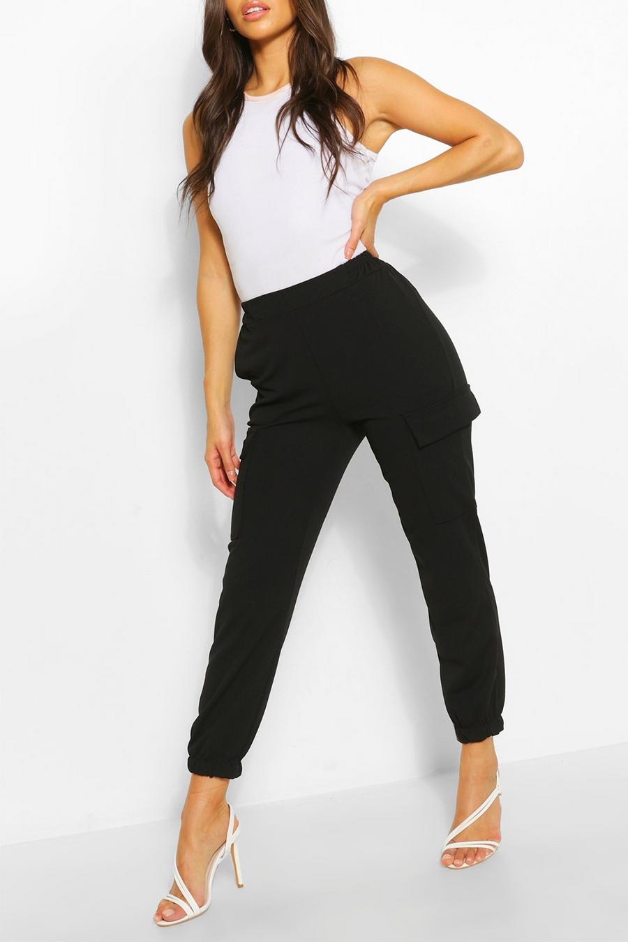 Pantalon style cargo & utilitaire coupe ajustée à poche, Noir image number 1