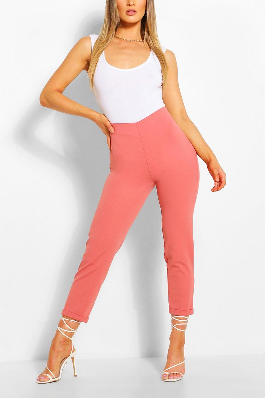Apricot Turn Up Cuff Dress Pants image number 1
