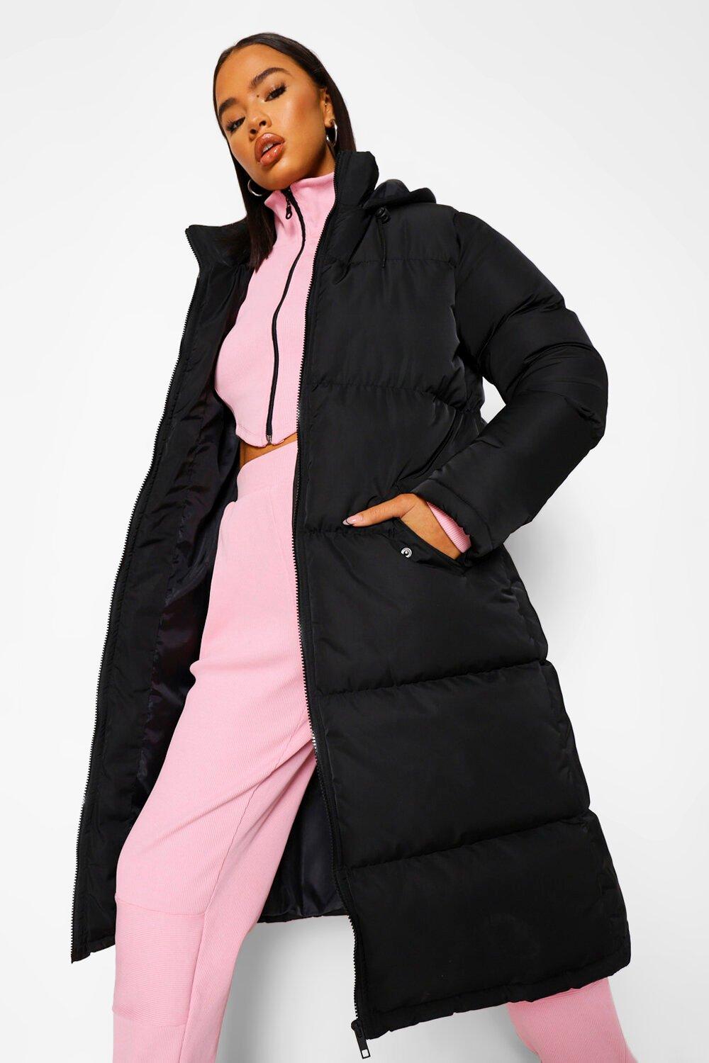 longline funnel neck coat