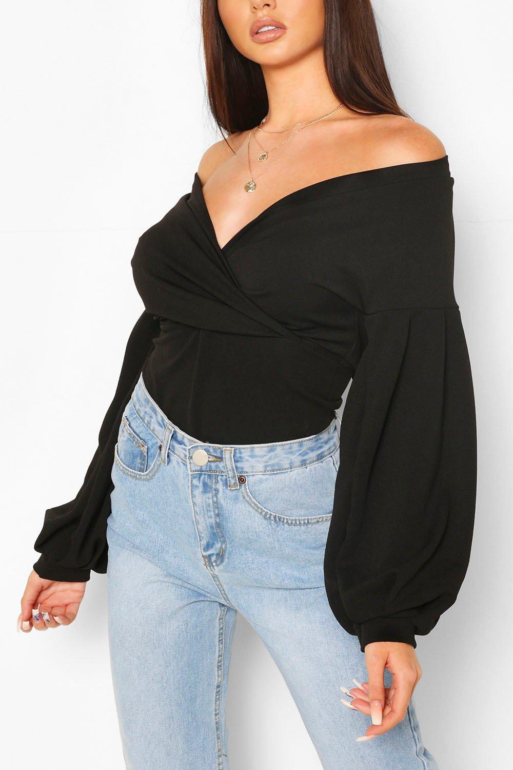 black bardot top