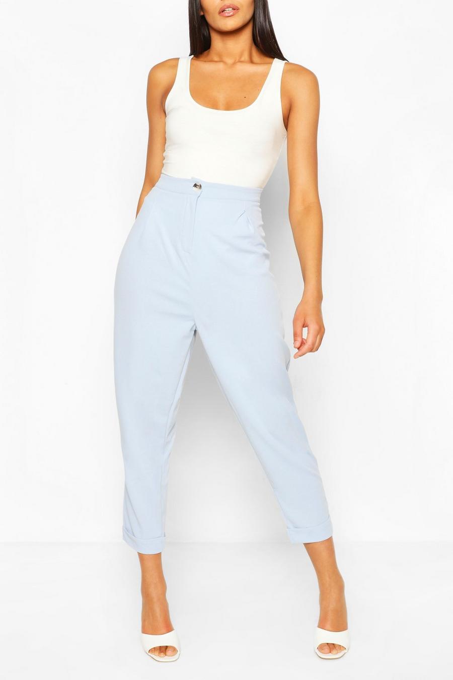 Light blue Turn Up Cuff Tailored Pants image number 1