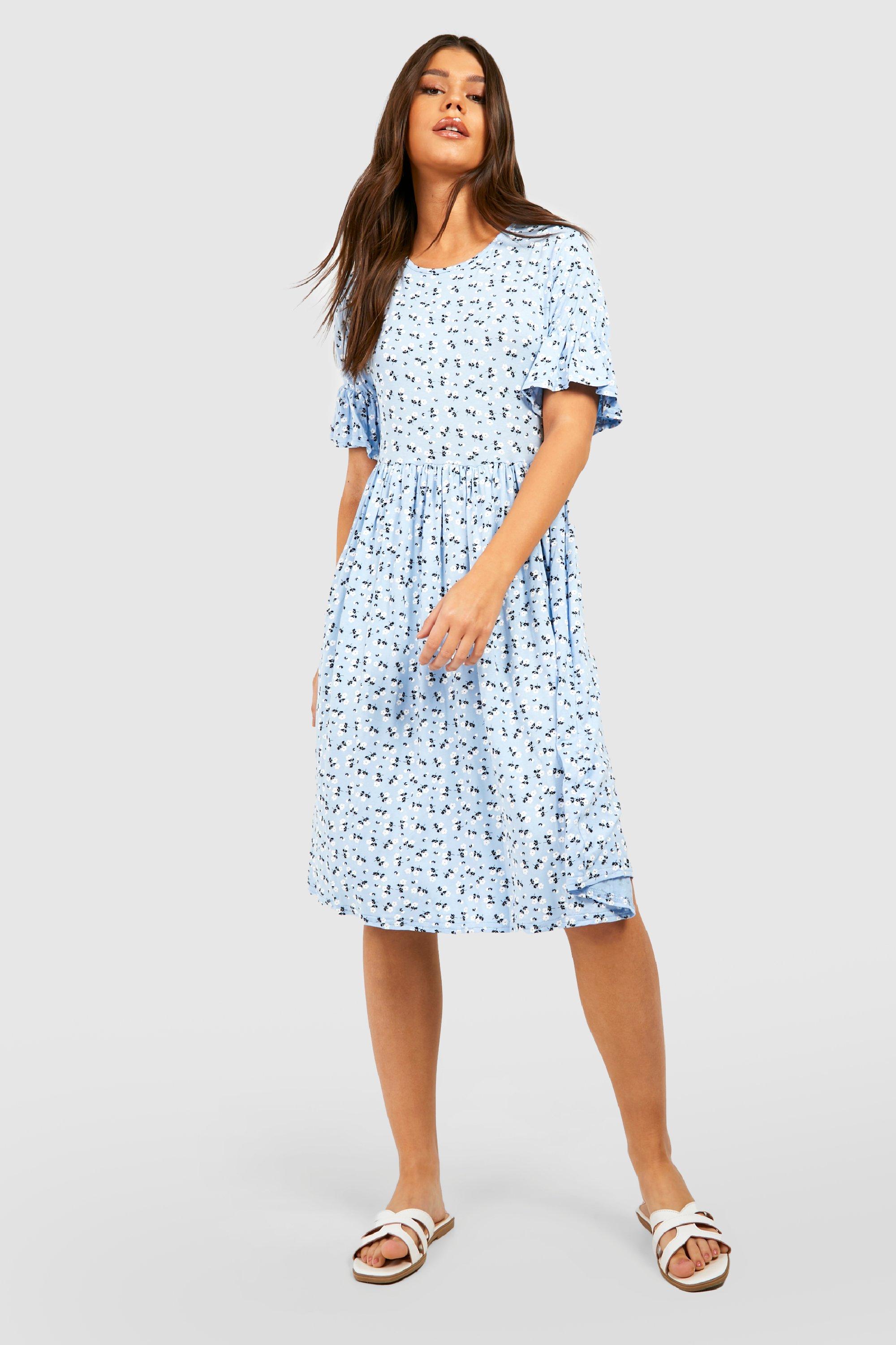 Blue ditsy shop floral dress