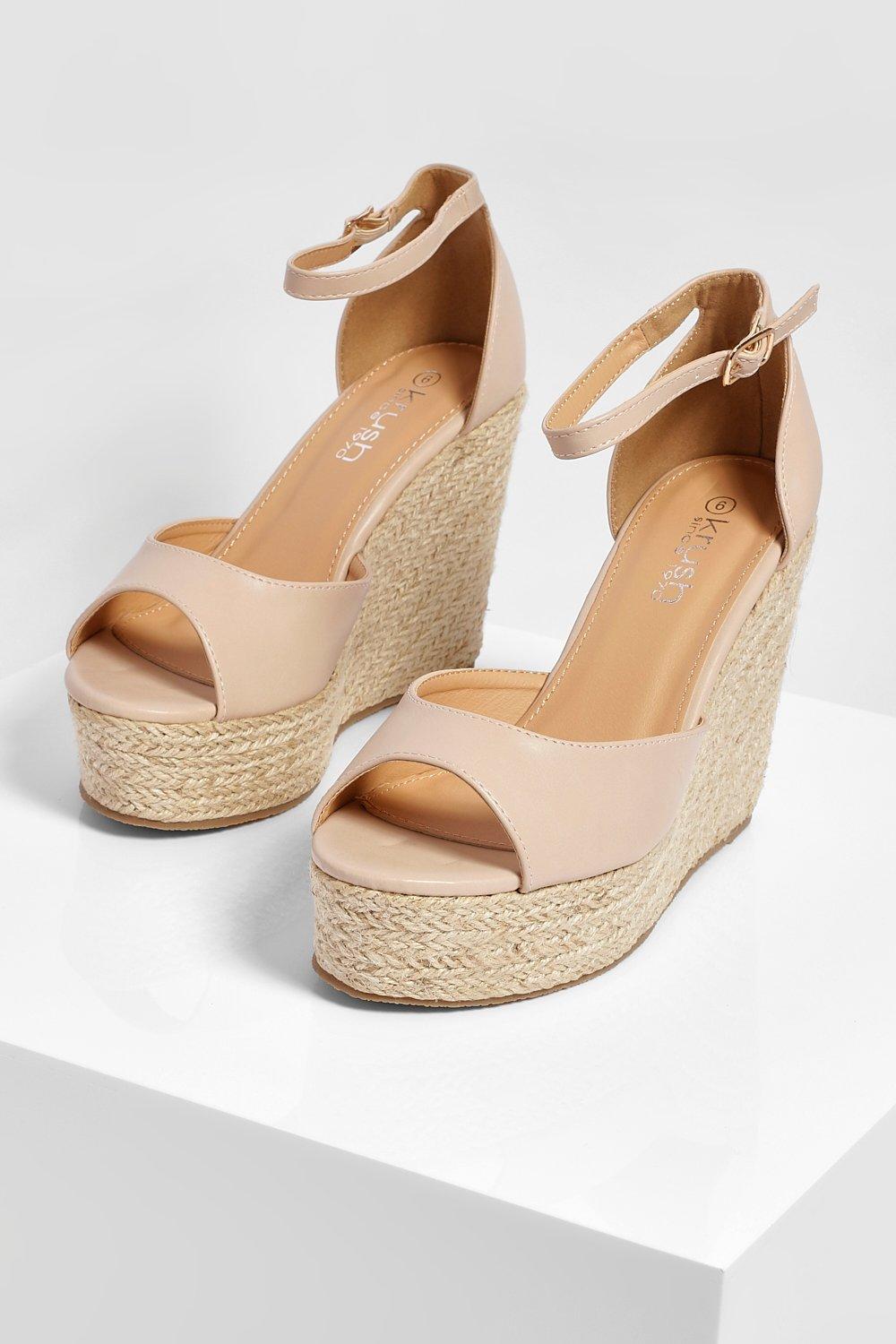 Peeptoe Sandalen Keilabsatz | boohoo