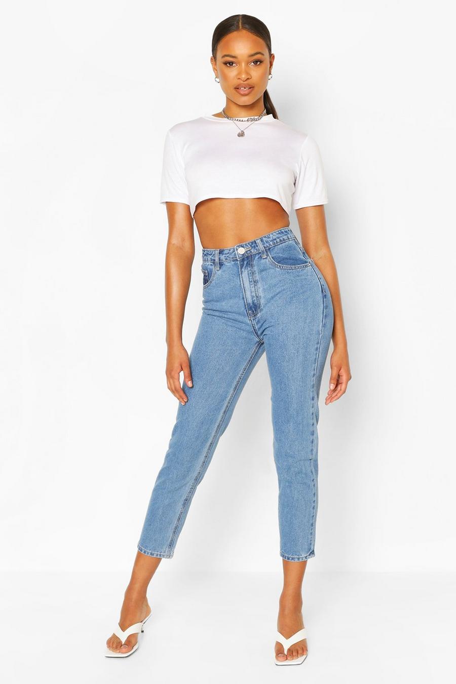 Mid blue High Rise Classic Mom Jeans image number 1