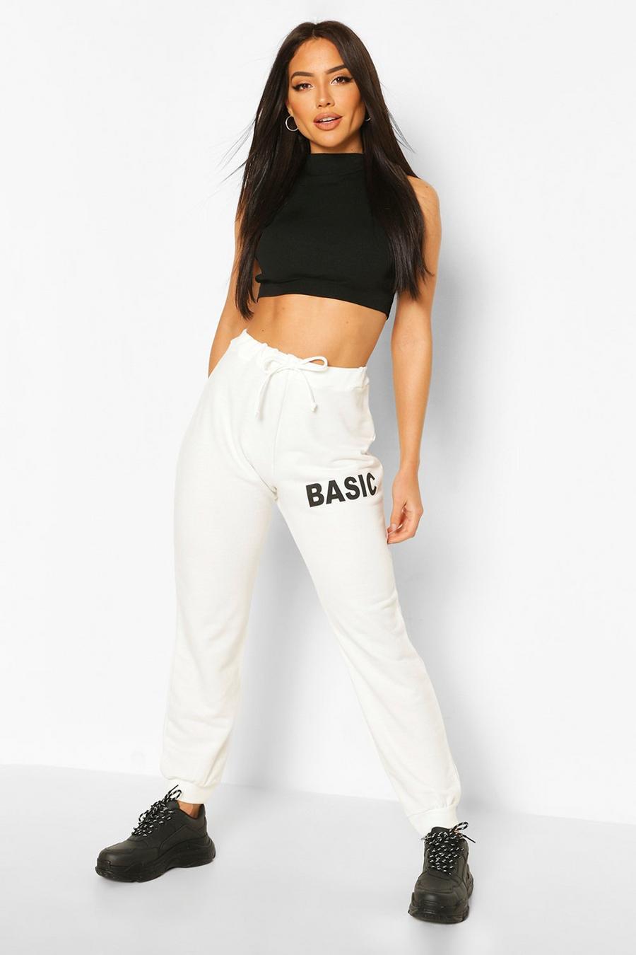 Pantalones de correr con eslogan “Basic” image number 1