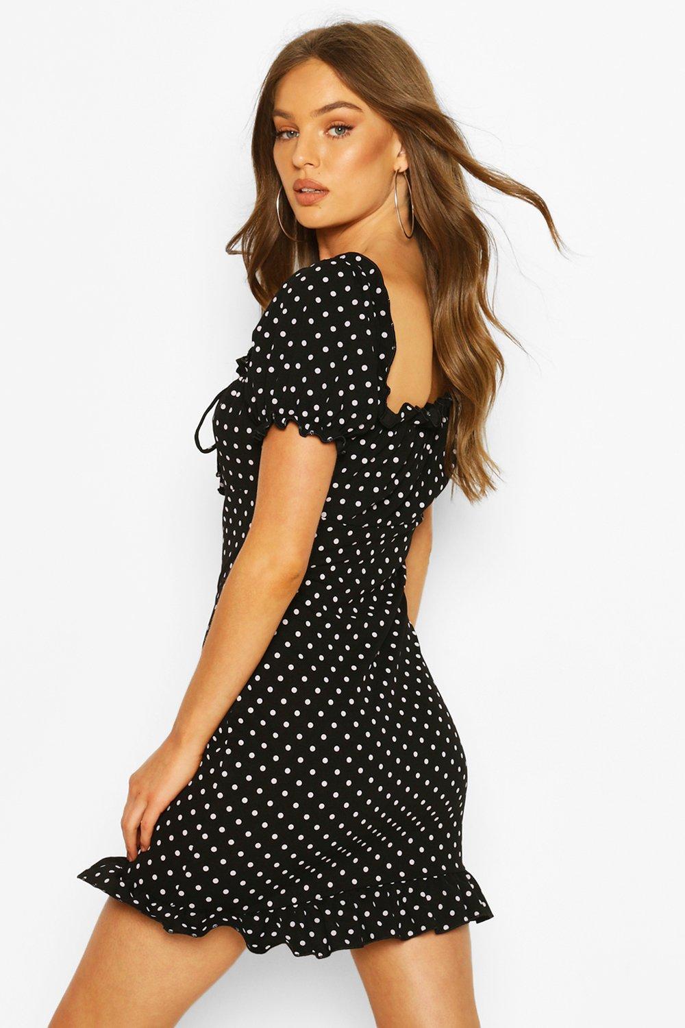 polka dot milkmaid dress