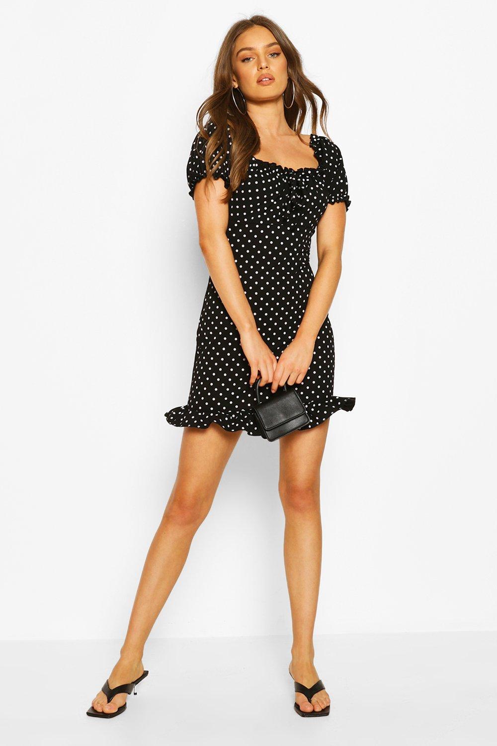 polka dot milkmaid dress