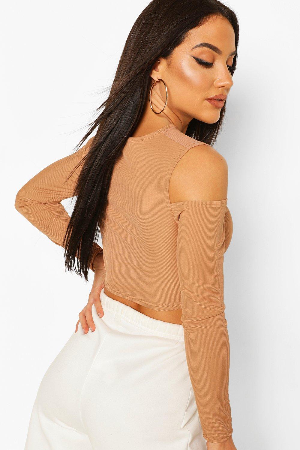 Cold shoulder deals keyhole top