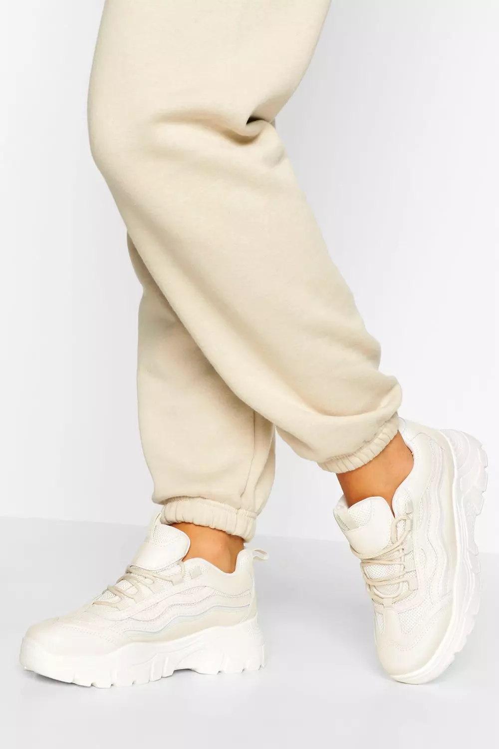 Beige hot sale chunky trainers