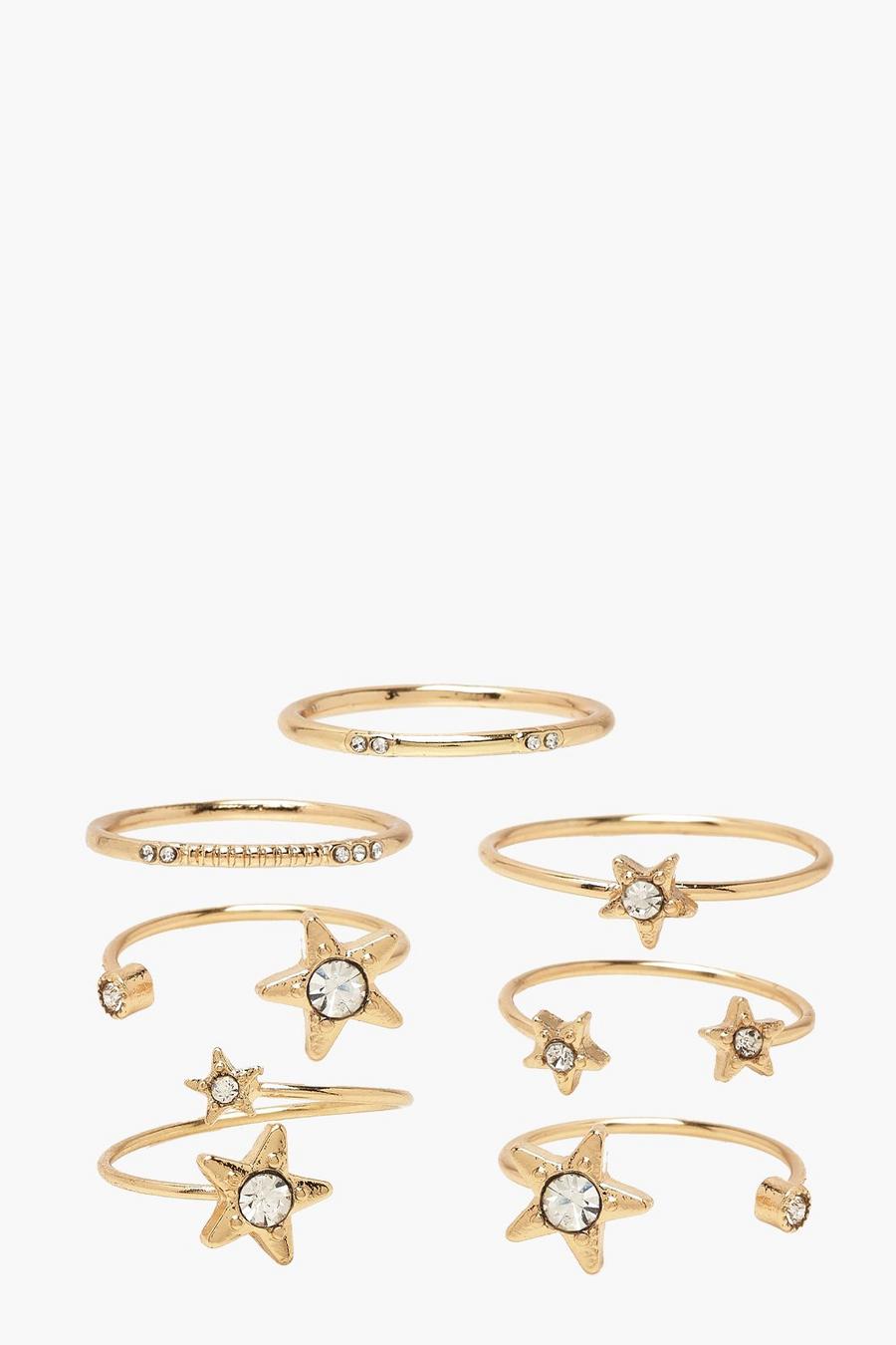 Goud Constellation Ring 7-pack  image number 1