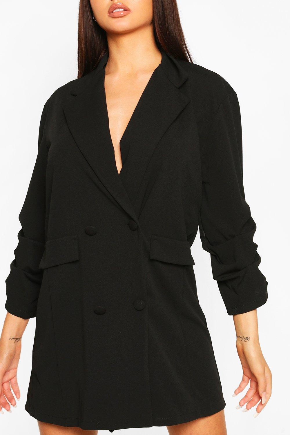 oversized black blazer dress