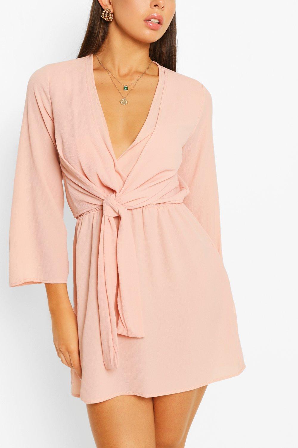 boohoo wrap around dress