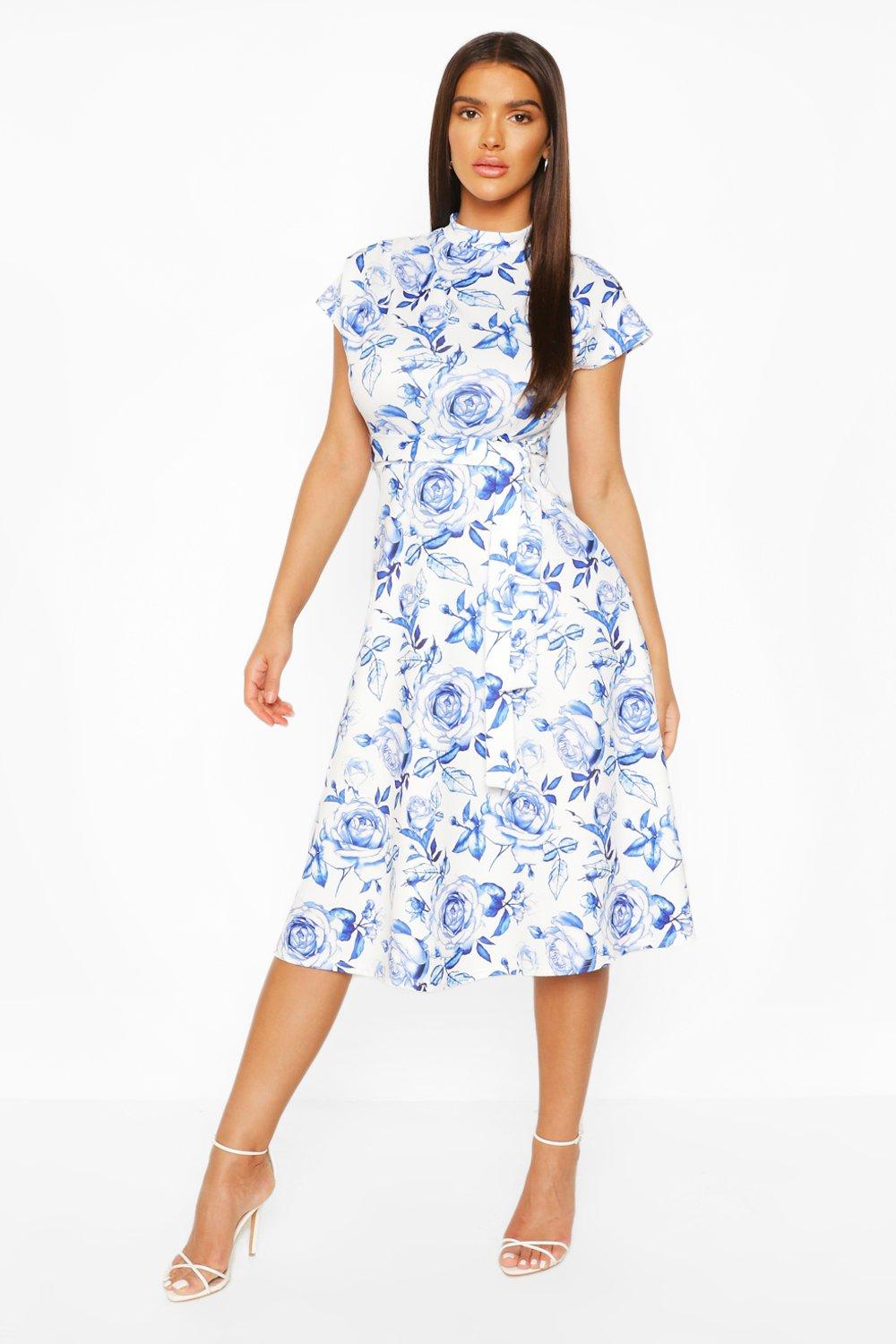 boohoo floral skater dress