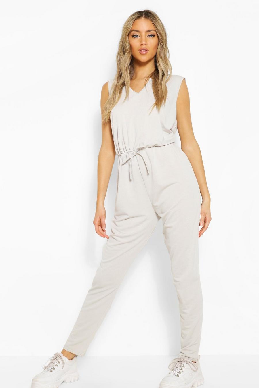 Silver Soft Tie Waist Slouch Jumpsuit image number 1