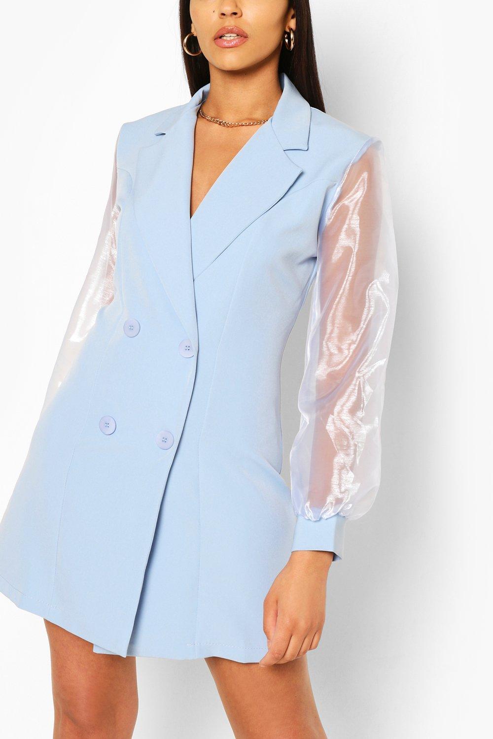 boohoo blue blazer dress