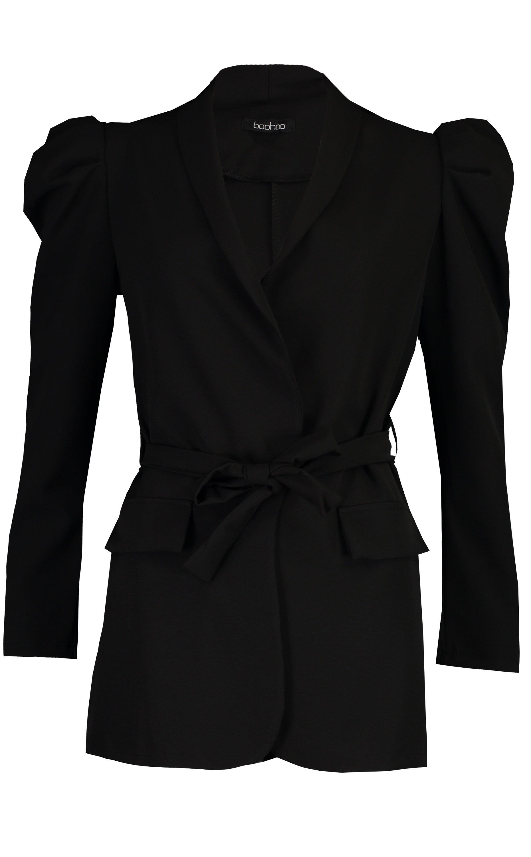 Puff Sleeve Belted Blazer | boohoo